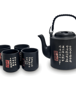 Ensemble à Thé - Blanc, écritures chinoises